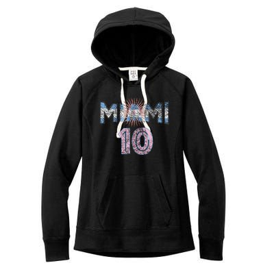 City Of Miami Argentina Blue Pink Sun 10 Flag Women's Fleece Hoodie