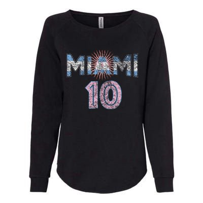 City Of Miami Argentina Blue Pink Sun 10 Flag Womens California Wash Sweatshirt