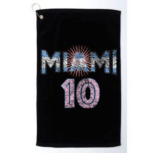 City Of Miami Argentina Blue Pink Sun 10 Flag Platinum Collection Golf Towel