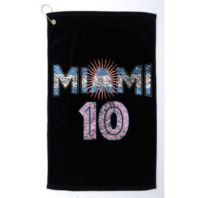 City Of Miami Argentina Blue Pink Sun 10 Flag Platinum Collection Golf Towel