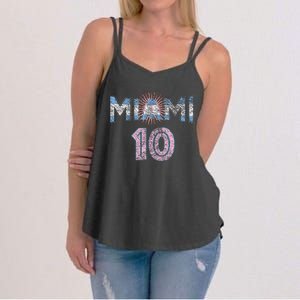 City Of Miami Argentina Blue Pink Sun 10 Flag Women's Strappy Tank