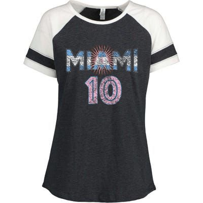 City Of Miami Argentina Blue Pink Sun 10 Flag Enza Ladies Jersey Colorblock Tee