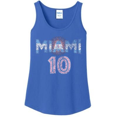 City Of Miami Argentina Blue Pink Sun 10 Flag Ladies Essential Tank