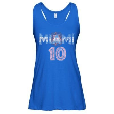 City Of Miami Argentina Blue Pink Sun 10 Flag Ladies Essential Flowy Tank