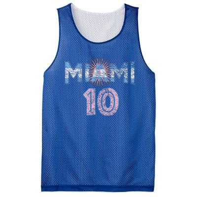 City Of Miami Argentina Blue Pink Sun 10 Flag Mesh Reversible Basketball Jersey Tank