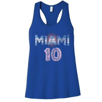 City Of Miami Argentina Blue Pink Sun 10 Flag Women's Racerback Tank