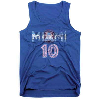 City Of Miami Argentina Blue Pink Sun 10 Flag Tank Top