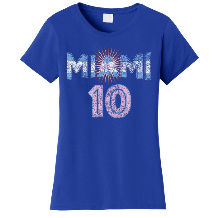 City Of Miami Argentina Blue Pink Sun 10 Flag Women's T-Shirt