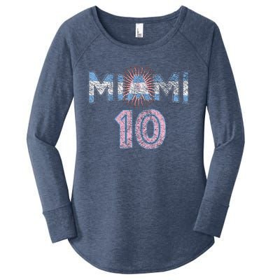 City Of Miami Argentina Blue Pink Sun 10 Flag Women's Perfect Tri Tunic Long Sleeve Shirt