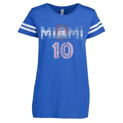 City Of Miami Argentina Blue Pink Sun 10 Flag Enza Ladies Jersey Football T-Shirt