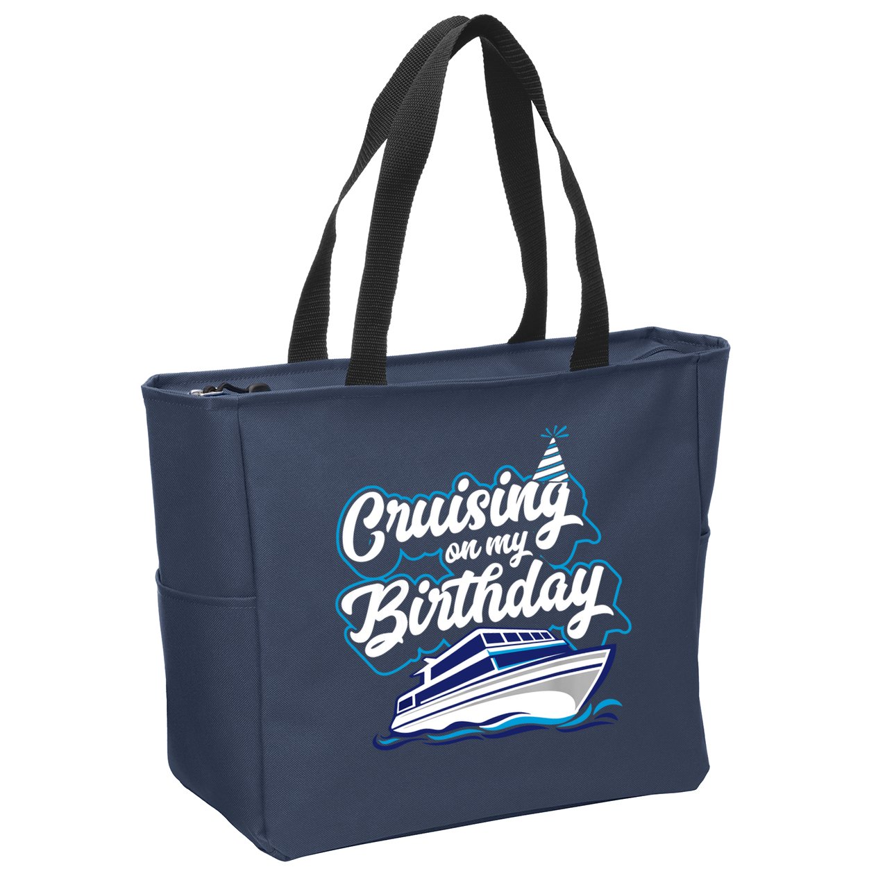 Cruising On My Birthday Cruise Trip Vacation Birthday Party Zip Tote Bag