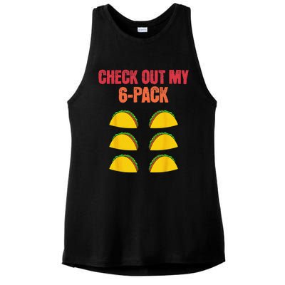 Check Out My Six 6 Pack With Tacos For Cinco de Mayo Funny Ladies PosiCharge Tri-Blend Wicking Tank