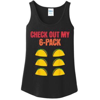 Check Out My Six 6 Pack With Tacos For Cinco de Mayo Funny Ladies Essential Tank