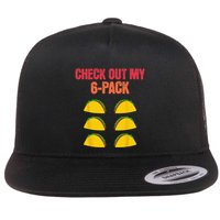 Check Out My Six 6 Pack With Tacos For Cinco de Mayo Funny Flatbill Hat
