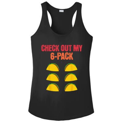 Check Out My Six 6 Pack With Tacos For Cinco de Mayo Funny Ladies PosiCharge Competitor Racerback Tank