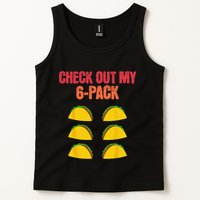 Check Out My Six 6 Pack With Tacos For Cinco de Mayo Funny Tank Top