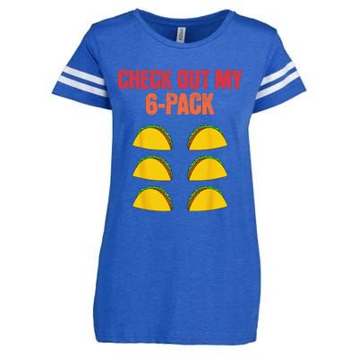 Check Out My Six 6 Pack With Tacos For Cinco de Mayo Funny Enza Ladies Jersey Football T-Shirt