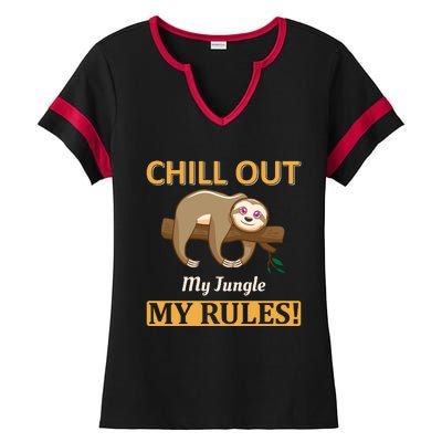 Chill Out My Jungle My Rules Ladies Halftime Notch Neck Tee