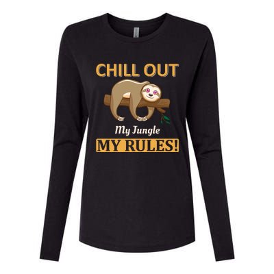 Chill Out My Jungle My Rules Womens Cotton Relaxed Long Sleeve T-Shirt