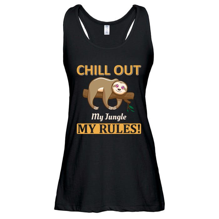 Chill Out My Jungle My Rules Ladies Essential Flowy Tank