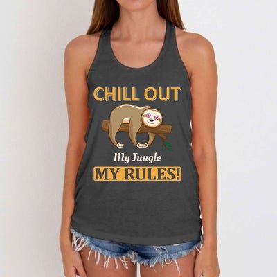 Chill Out My Jungle My Rules Women's Knotted Racerback Tank