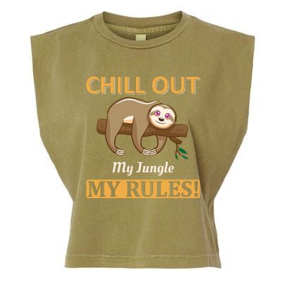 Chill Out My Jungle My Rules Garment-Dyed Women's Muscle Tee