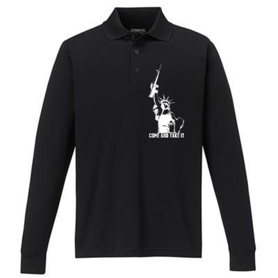 Come & Take It Liberty Gun & Second Amendment Performance Long Sleeve Polo