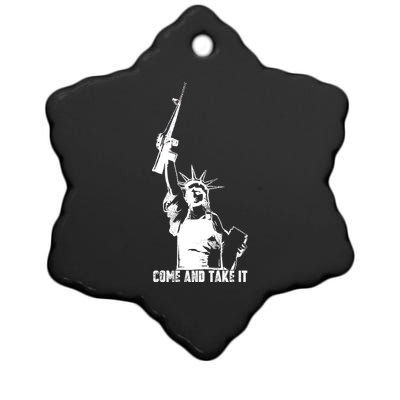 Come & Take It Liberty Gun & Second Amendment Ceramic Star Ornament