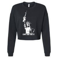 Come & Take It Liberty Gun & Second Amendment Cropped Pullover Crew