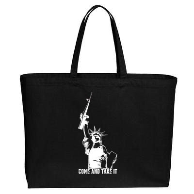 Come & Take It Liberty Gun & Second Amendment Cotton Canvas Jumbo Tote