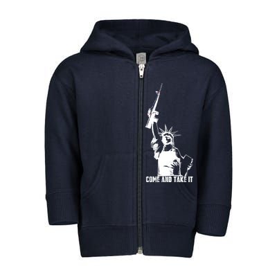 Come & Take It Liberty Gun & Second Amendment Toddler Zip Fleece Hoodie