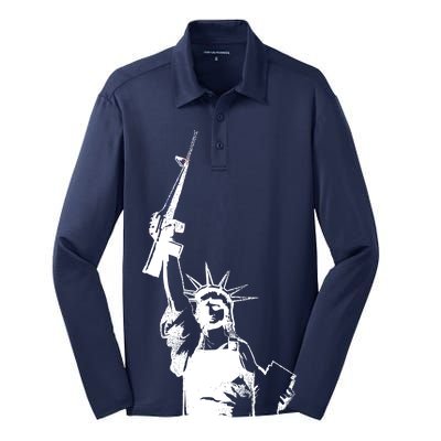 Come & Take It Liberty Gun & Second Amendment Silk Touch Performance Long Sleeve Polo