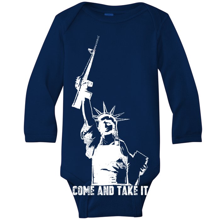 Come & Take It Liberty Gun & Second Amendment Baby Long Sleeve Bodysuit