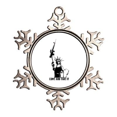 Come & Take It Liberty Gun & Second Amendment Metallic Star Ornament