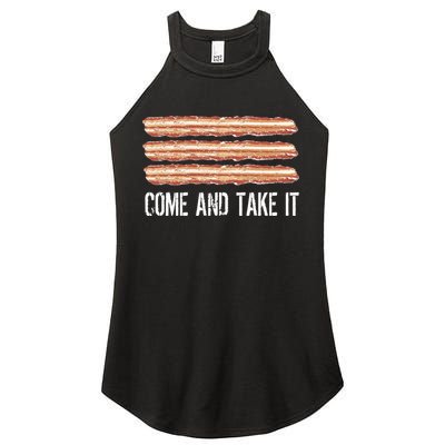 Come and Take It Bacon Women's Perfect Tri Rocker Tank