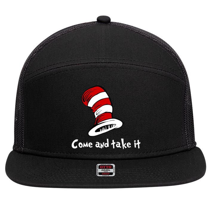 Come And take It Funny 7 Panel Mesh Trucker Snapback Hat