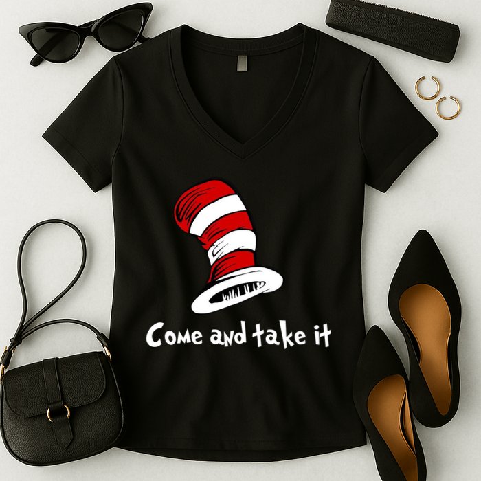 Come And take It Funny Women's V-Neck T-Shirt
