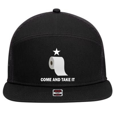 Come and Take It Funny Toilet Paper  7 Panel Mesh Trucker Snapback Hat