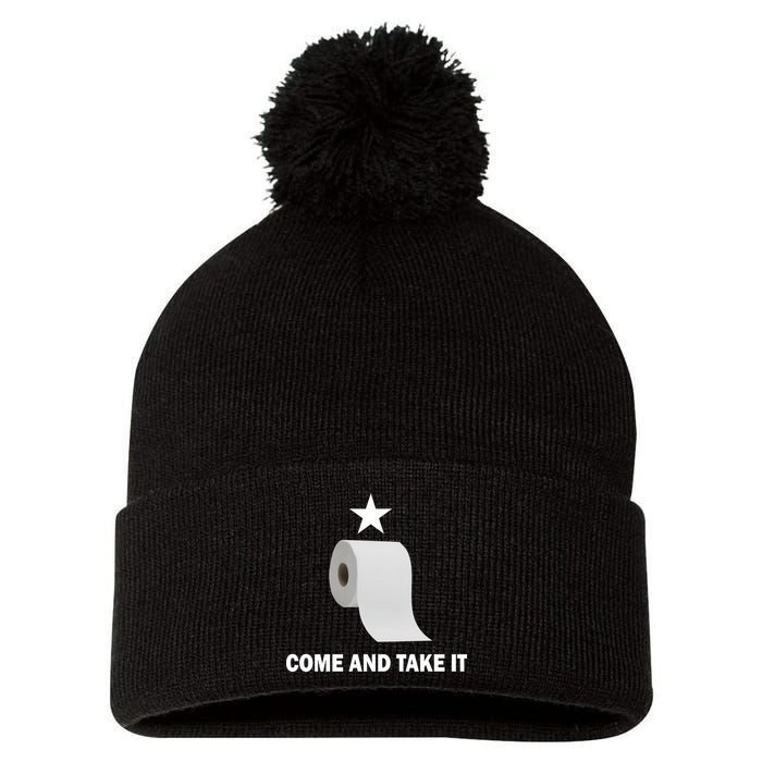 Come and Take It Funny Toilet Paper  Pom Pom 12in Knit Beanie