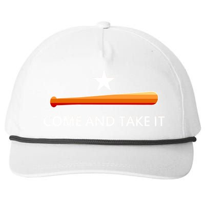 Come and Take It Houston Vintage Baseball Bat Flag Snapback Five-Panel Rope Hat