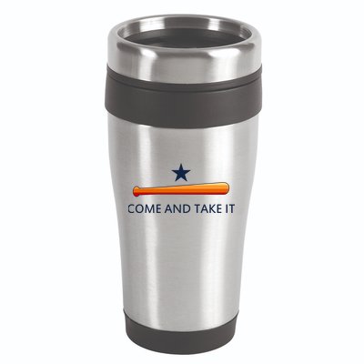 Come and Take It Houston Vintage Baseball Bat Flag 16oz Travel Tumbler