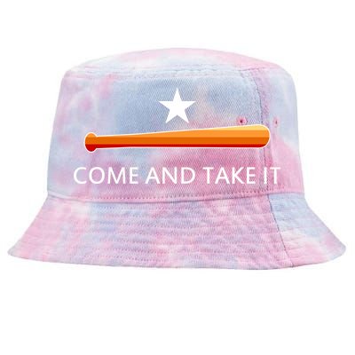 Come and Take It Houston Vintage Baseball Bat Flag Tie-Dyed Bucket Hat