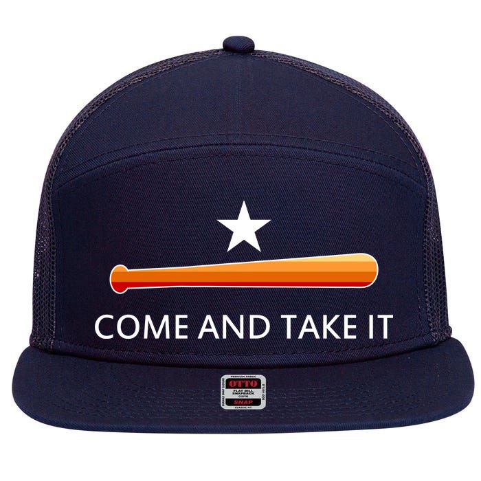 Come and Take It Houston Vintage Baseball Bat Flag 7 Panel Mesh Trucker Snapback Hat