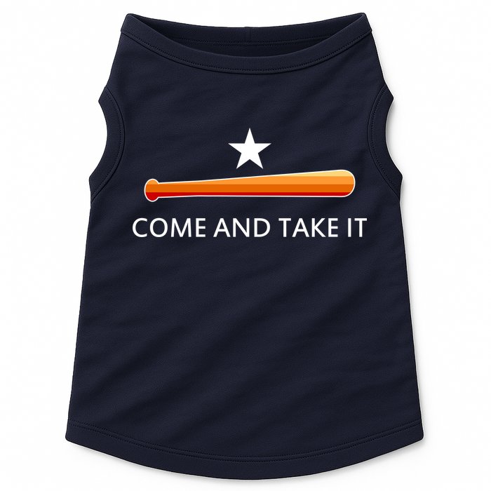 Come and Take It Houston Vintage Baseball Bat Flag Doggie Tank