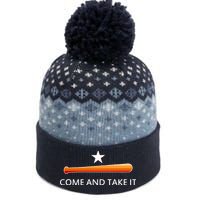 Come and Take It Houston Vintage Baseball Bat Flag The Baniff Cuffed Pom Beanie