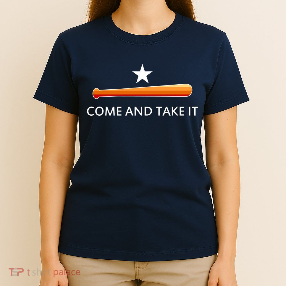 Come and Take It Houston Vintage Baseball Bat Flag T-Shirt