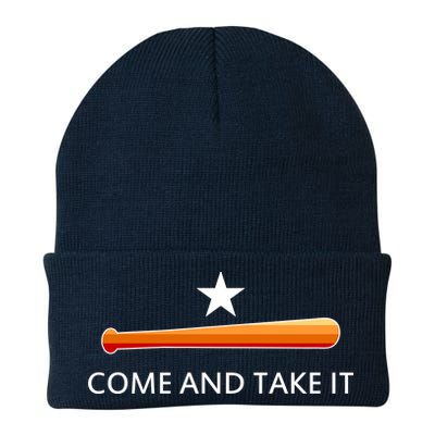 Come and Take It Houston Vintage Baseball Bat Flag Knit Cap Winter Beanie