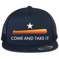 Come and Take It Houston Vintage Baseball Bat Flag Flat Bill Trucker Hat