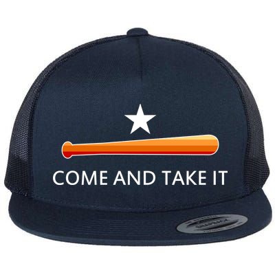 Come and Take It Houston Vintage Baseball Bat Flag Flat Bill Trucker Hat