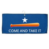 Come and Take It Houston Vintage Baseball Bat Flag Large Microfiber Waffle Golf Towel